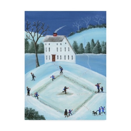 Cheryl Bartley 'Snow Ball Baseball' Canvas Art,24x32